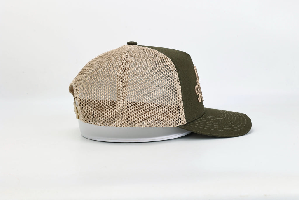 Olive green trucker hat